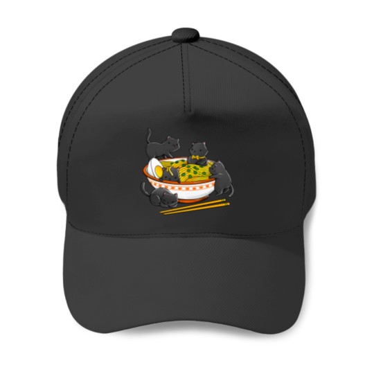 Discover Kawaii Anime Cat Japanese Ramen Noodles Baseball Caps