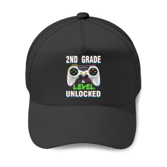 Discover 2Nd Grade Level Unlocked Video Game Back To School Baseball Caps