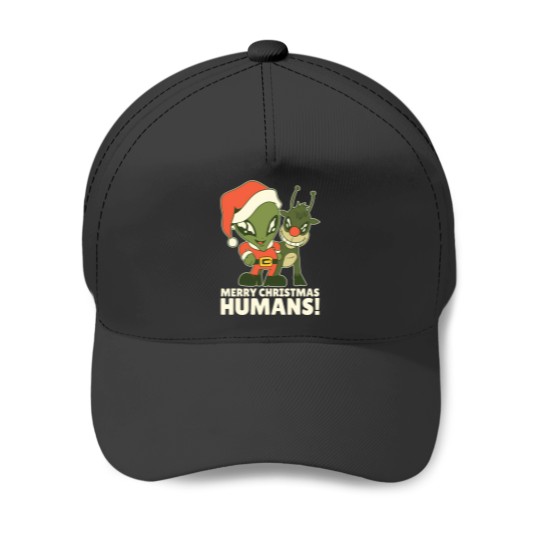Discover Alien With Reindeer Extraterrestrial Christmas Greetings Baseball Caps