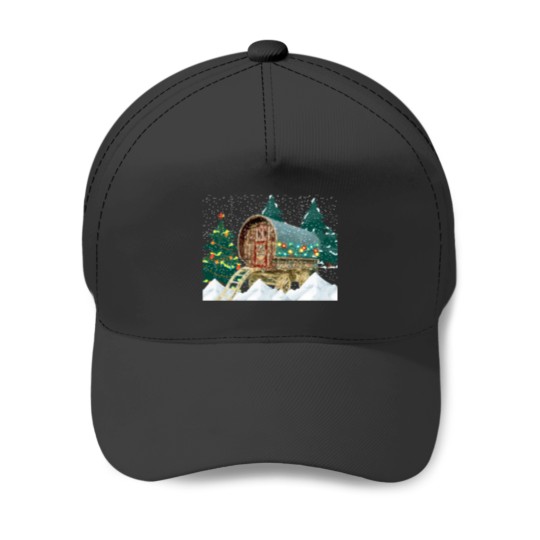 Discover Romany Gypsy Caravan Christmas Card Baseball Caps
