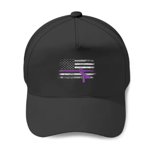Discover Pancreatic Cancer Awareness American Flag Baseball Caps