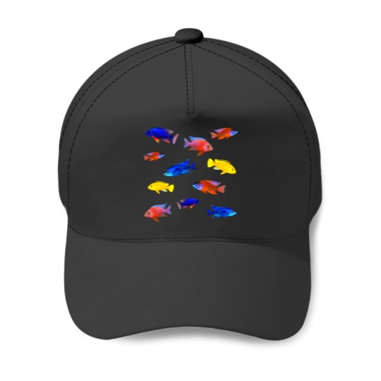 Discover African Cichlids Peacock Cichlid Breeders Keepers Aquarium Fish Pattern 614 Baseball Caps