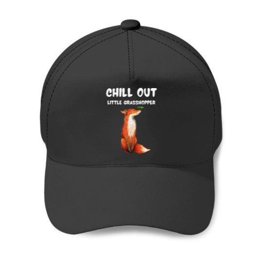 Discover Cute Fox and Grasshopper Chill Out funny Baseball Caps
