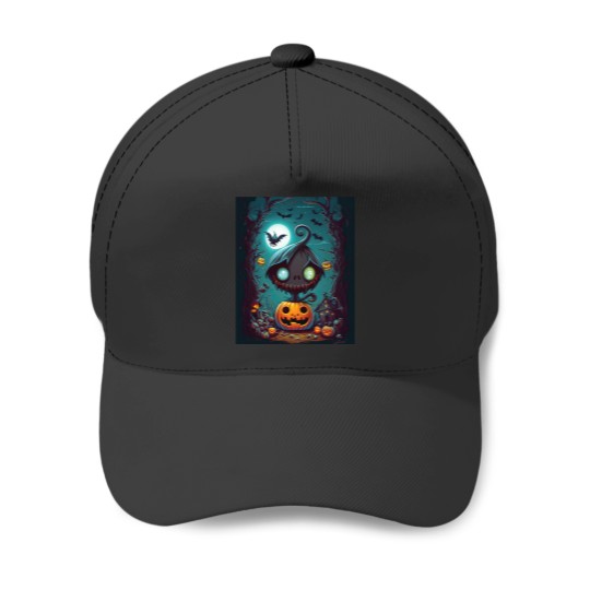 Discover Halloween Bump In The Night Fun 0003 Baseball Caps