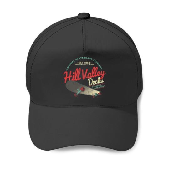 Discover Hill Valley Decks Original Skateboard Company Baseball Caps