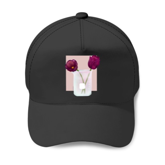 Discover Tulips in Beaker Active Baseball Caps