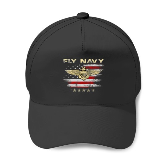 Discover Fly Navy Baseball Caps