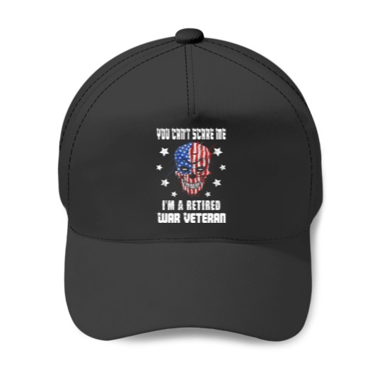 Discover Retired Warss Veteran USA Flag Skull Essential Baseball Caps