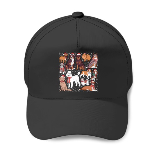 Discover Cute Christmas Dogs Pattern Baseball Caps