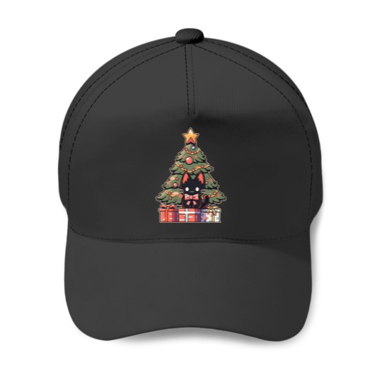 Discover A Meowy Christmas Black Cat Baseball Caps