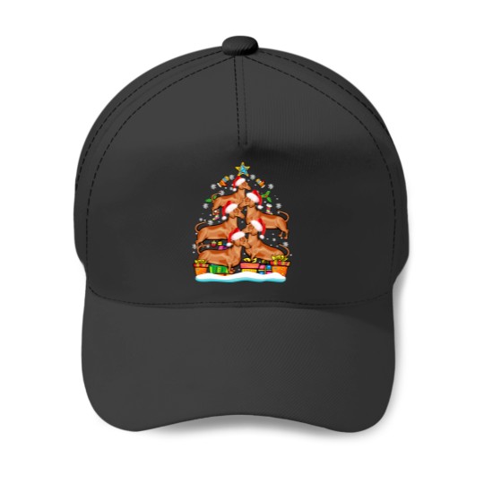 Discover Dachshund Christmas Tree Santa Hat Baseball Caps