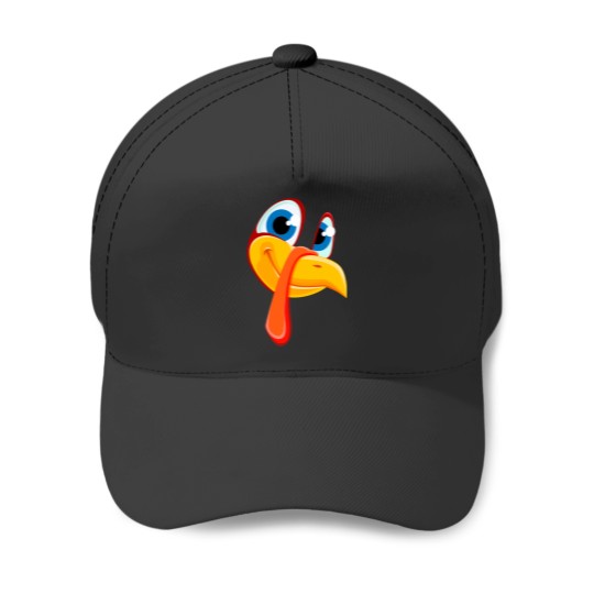Discover Cute Turkey Face Funny Thanksgiving Day Pilgrim Baseball Caps