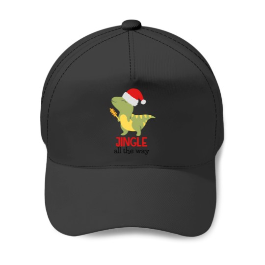 Discover Dancing Baby  Dinosaur - Jingle Bells Baseball Caps