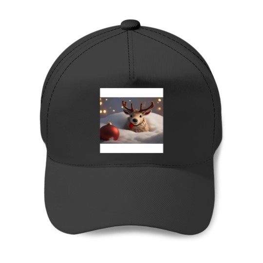 Discover Cute Christmas Reindeer Design Baseball Caps