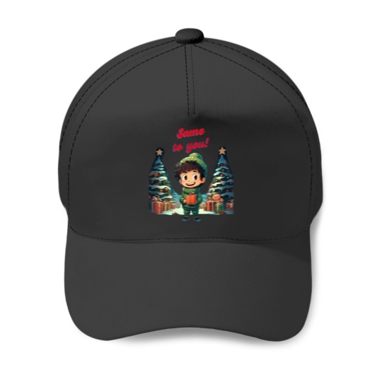 Discover Christmas Funny Gifts. Merry Christmas. Same To You Baseball Caps