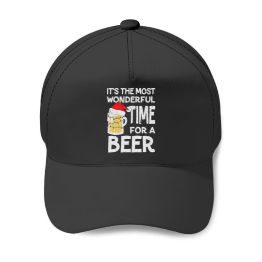 Discover It'S The Most Wonderful Time For A Beer Christmas Baseball Caps