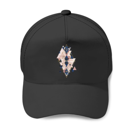 Discover Blush Pink and Navy Geometric Baseball Caps
