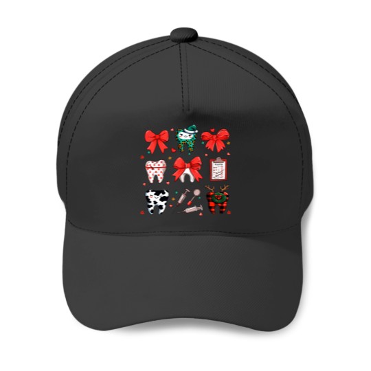 Discover christmas coquette bow dental dentists hygienist cute th Baseball Caps