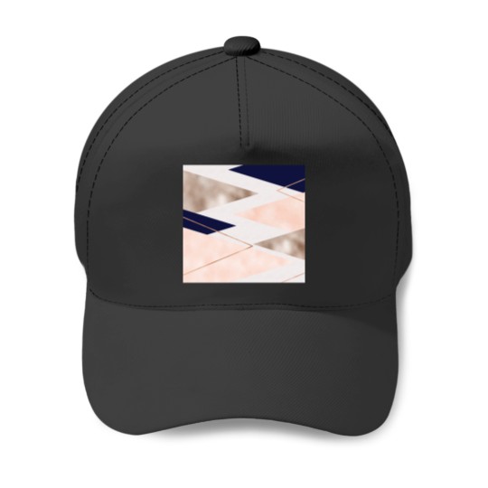 Discover Rose gold french navy geometric Baseball Caps