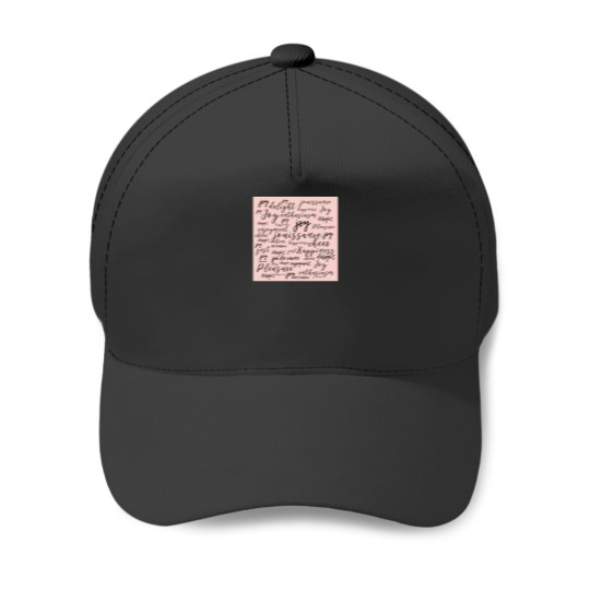 Discover Optimism Joyful Words in Black Script Lettering on Blush Pink Solid. Optimistic Typography Sticker Baseball Caps