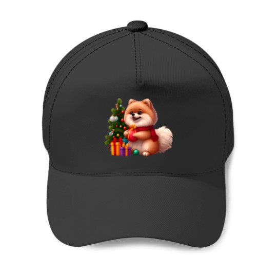 Discover Pomeranian Paws amp Ornaments Tree Trimming Time Baseball Caps