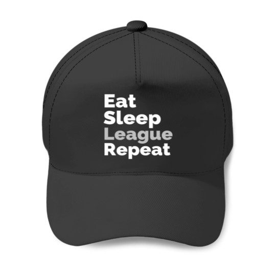 Discover Eat Sleep League Repeat Baseball Caps