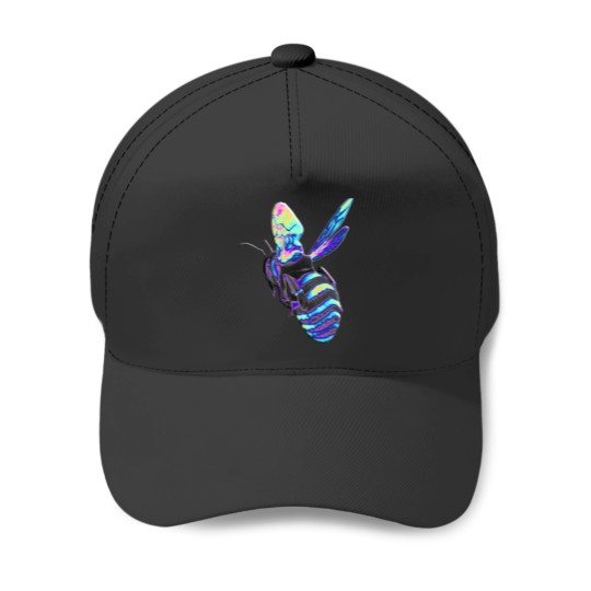 Discover Holographic Blue Bee Baseball Caps