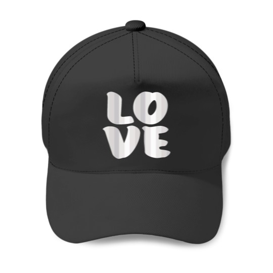 Discover Letters spelling LOVE with colorful stripes Baseball Caps