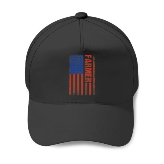 Discover usa flag farmer farm farming ranch tractor agriculture Baseball Caps