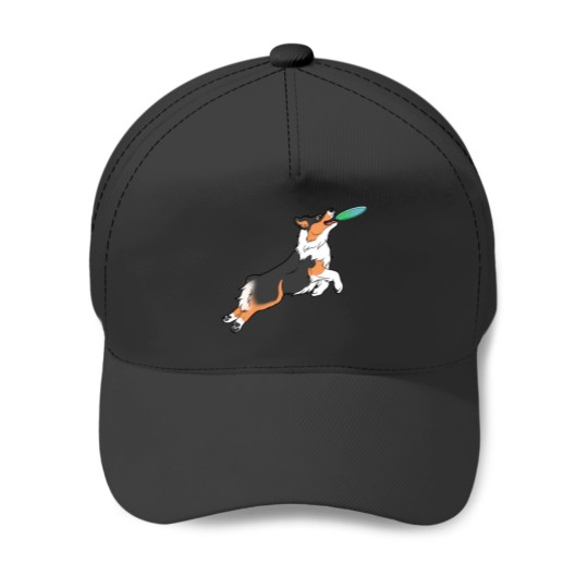 Discover Black Tri Australian Shepherd Catching Disc Baseball Caps
