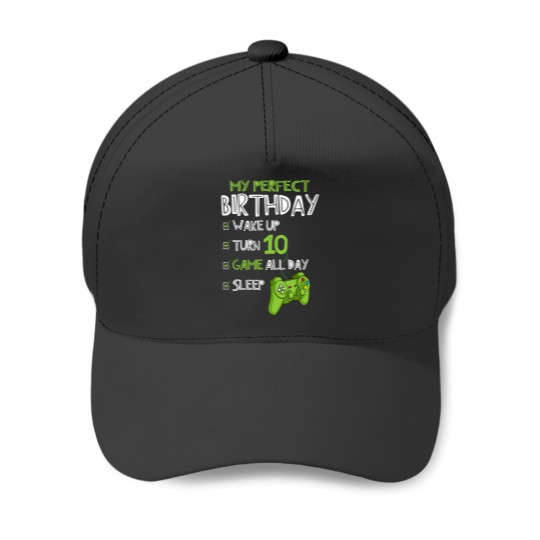Discover 10th Birthday Gaming 10 Years Old Perfect Gamer Gift Boys Baseball Caps
