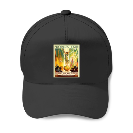 Discover Worlds Fair Chicago Vintagess Travel Baseball Caps