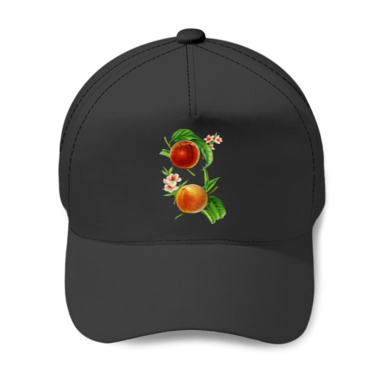 Discover Sweet Peaches Vintagess Hand Drawn Fruit Illustration Baseball Caps