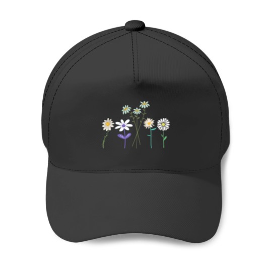 Discover White Daisy FlowersActive Baseball Caps