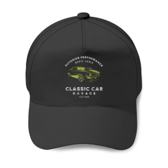 Discover Car Garage American Muscle Hot Rod Mechanic Baseball Caps