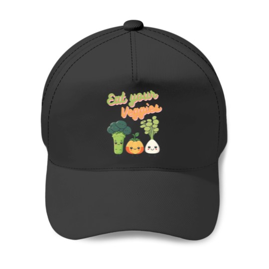 Discover Eat Your Veggies Vegetarian Vegans Environmentalist Veggie Power Baseball Caps