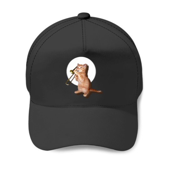 Discover Trombone Cat Baseball Caps