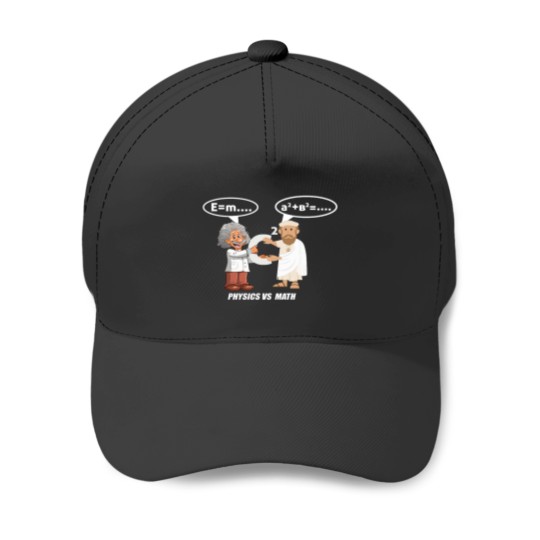 Discover Funny Physics Einstein vs Pythagoras. Baseball Caps
