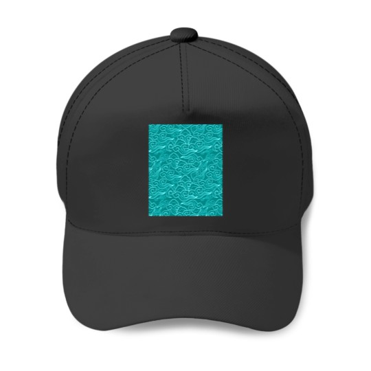 Discover Vintage Japanese Clouds Turquoise And Aqua 1634 Baseball Caps