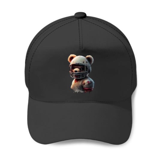 Discover Spooky Teddy Bear Football Player Baseball Caps