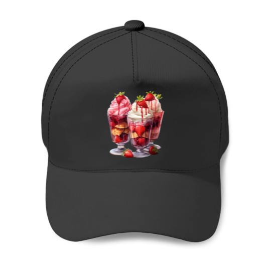 Discover Sweet Indulgence Strawberry Shortcake in Glasses Baseball Caps