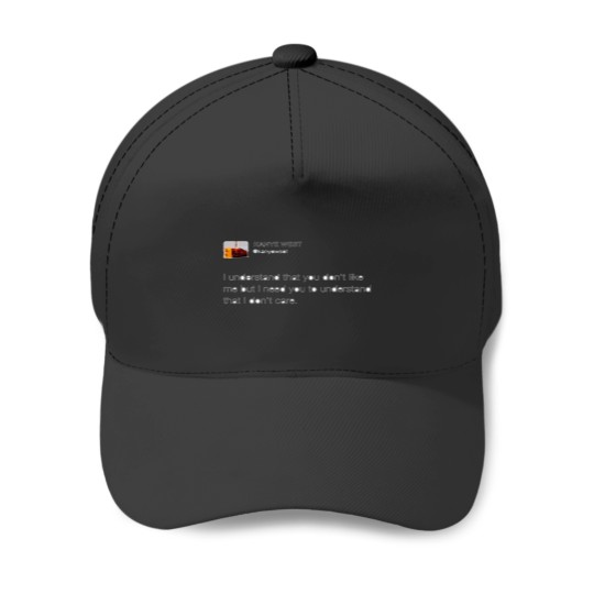 Discover Kanye tweet I dont care Baseball Caps