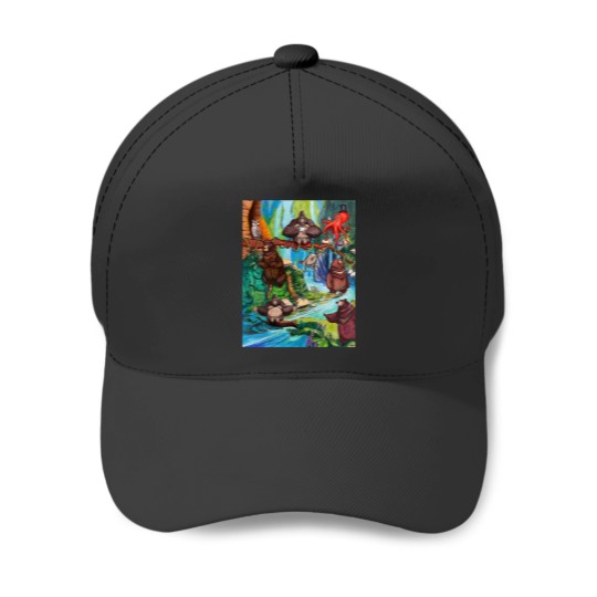 Discover Cartoon Animal Scene Baseball Caps