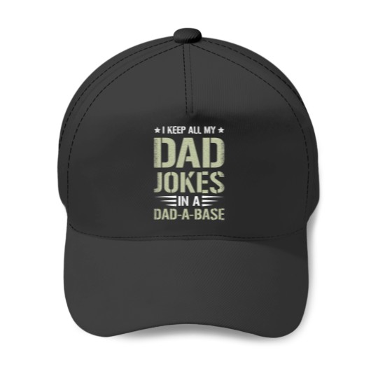 Discover Funny Dad Saying Graphic Vintagess Dad Jokes DadABase Baseball Caps