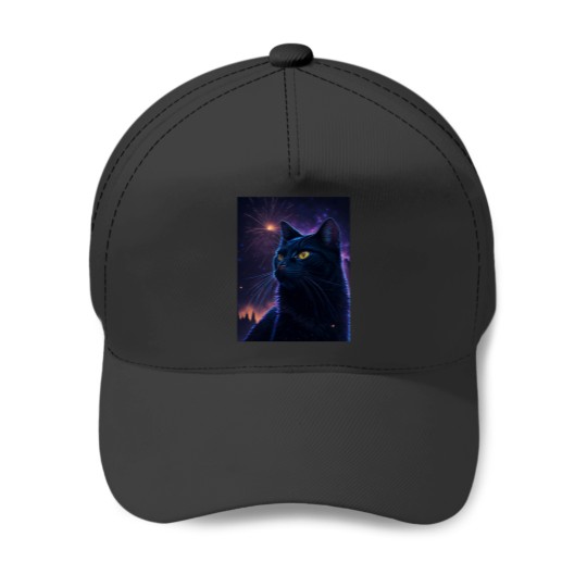 Discover black catss Fireworks Baseball Caps