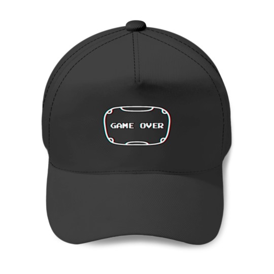 Discover Game Over Virtual Reality Headset Pixel Screen VR virtualreality Baseball Caps