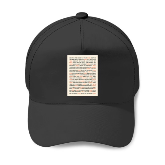 Discover U2   With Or Without You 1 Baseball Caps