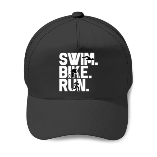 Discover Triathlon Triathlete Swimming Cycling Running Baseball Caps
