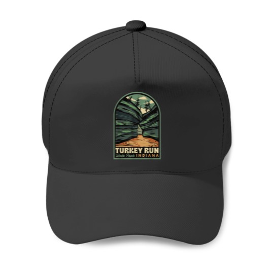 Discover Turkey Run State Park Indiana  Badge Baseball Caps