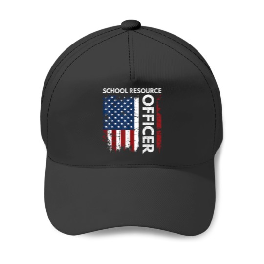 Discover Funny School Resource Officer Gift SRO USA Flag Baseball Caps
